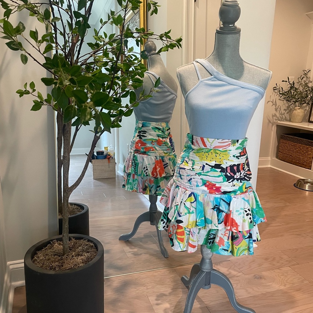 Rococo Sand Colorful Floral Mini Skirt